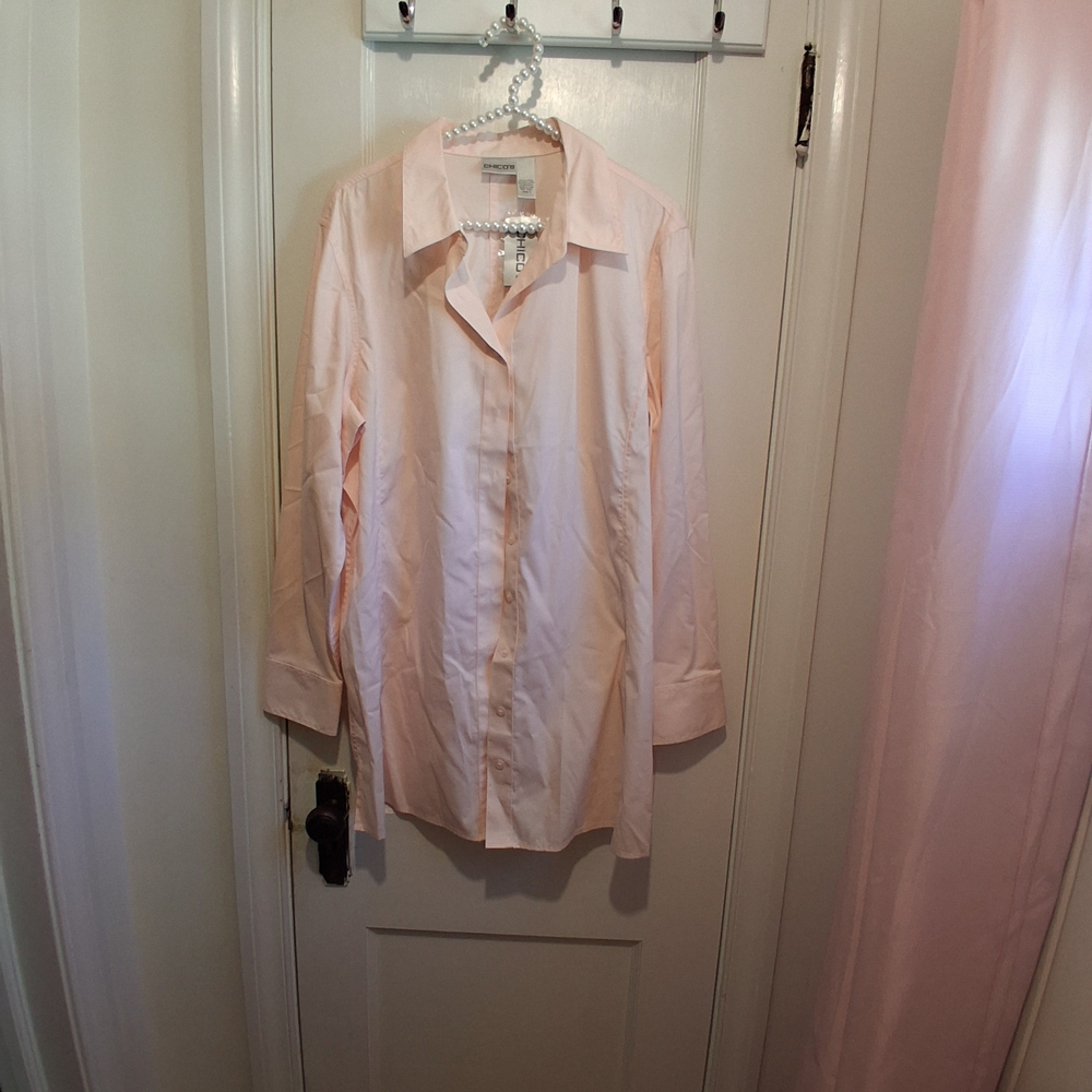 Chico's Light Pink Casual Button Down Shirt